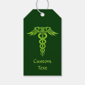 Green Celtic Knot Caduceus Geschenkanhänger (Vorderseite)