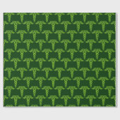 Green Celtic Knot Caduceus Geschenkpapier (Flach)