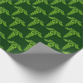 Green Celtic Knot Caduceus Geschenkpapier (Ecke)