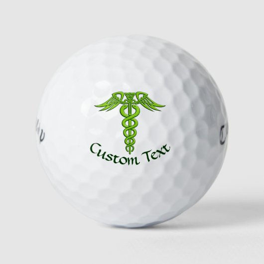 Green Celtic Knot Caduceus Golfball (Vorderseite)