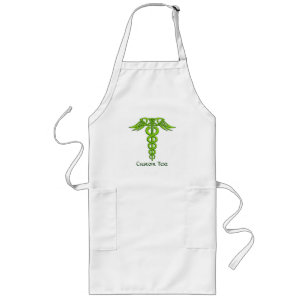 Green Celtic Knot Caduceus Lange Schürze