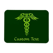 Green Celtic Knot Caduceus Magnet (Horizontal)