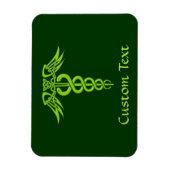 Green Celtic Knot Caduceus Magnet (Vertikal)