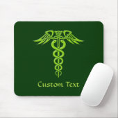 Green Celtic Knot Caduceus Mousepad (Mit Mouse)