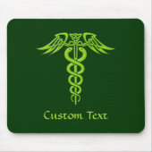 Green Celtic Knot Caduceus Mousepad (Vorne)