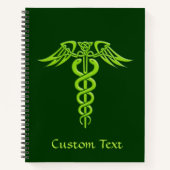 Green Celtic Knot Caduceus Notizblock (Vorderseite)