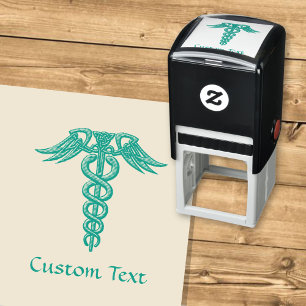 Green Celtic Knot Caduceus Permastempel