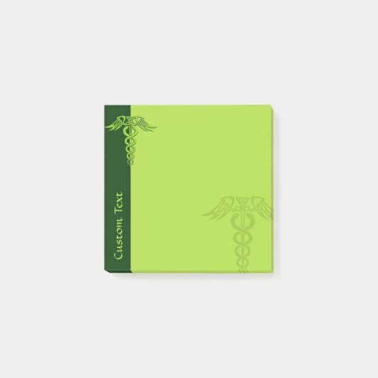 Green Celtic Knot Caduceus Post-it Klebezettel (Vorderseite)