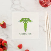 Green Celtic Knot Caduceus Serviette (Beispiel)