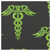 Green Celtic Knot Caduceus Stoff (Nahaufnahme)