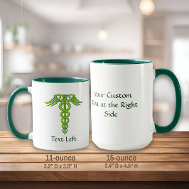 Green Celtic Knot Caduceus Tasse