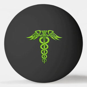 Green Celtic Knot Caduceus Tischtennisball