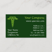 Green Celtic Knot Caduceus Visitenkarte (Vorderseite)