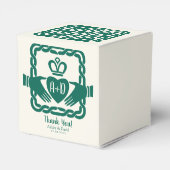Green Celtic Knot Claddagh Irish Wedding Vielen Da Geschenkschachtel (Rückseite)