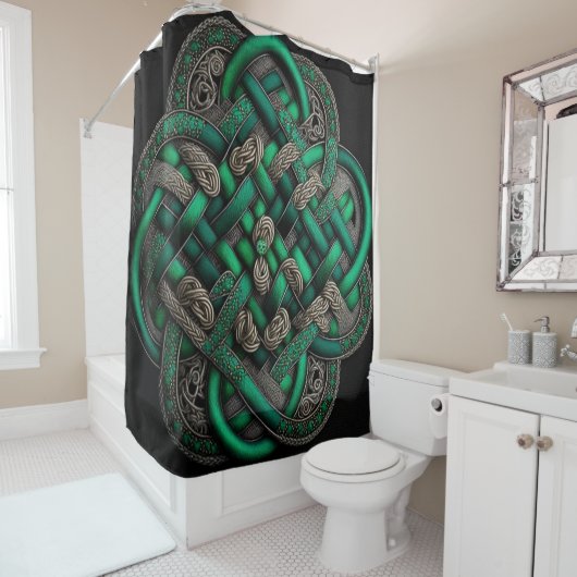 Green Celtic Knot Dusche Vorhang (Beispiel)