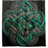 Green Celtic Knot Dusche Vorhang (Vorderseite)