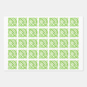 GREEN CELTIC KNOT Flat Sheet Wrapping Paper Geschenkpapier Set (Vorderseite)