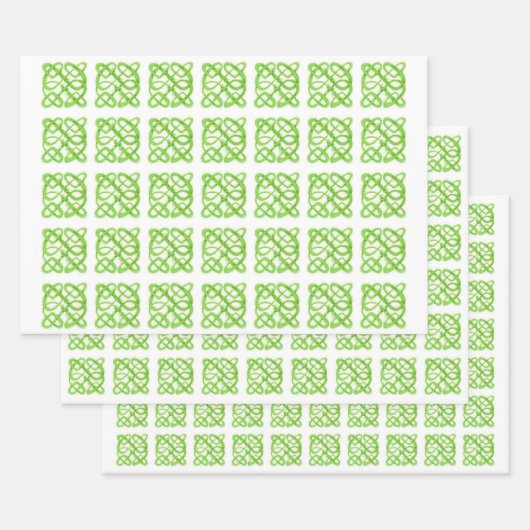 GREEN CELTIC KNOT Flat Sheet Wrapping Paper Geschenkpapier Set (Set)