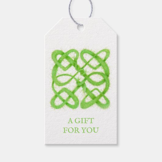 GREEN CELTIC KNOT-Geschenktasten Geschenkanhänger (Vorderseite)