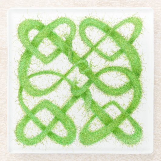 GREEN CELTIC KNOT Glass Untersetzer (Vorderseite)