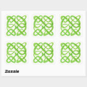 GREEN CELTIC KNOT Large Square Stickers (Blatt)