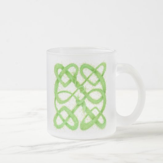 GREEN CELTIC KNOT Mattiert Glass Tasse (Rechts)