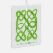 GREEN CELTIC KNOT Metal Square Ornament + Text Aus Metall (Vorderseite Rechts)