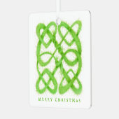 GREEN CELTIC KNOT Metal Square Ornament + Text Aus Metall (Vorderseite links)