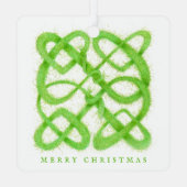 GREEN CELTIC KNOT Metal Square Ornament + Text Aus Metall (Rückseite)