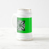 Green Celtic Knot Original Art Bierglas (Vorderseite Links)