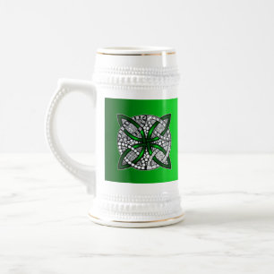 Green Celtic Knot Original Art Bierglas