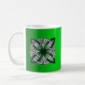 Green Celtic Knot Original Art Kaffeetasse (Links)
