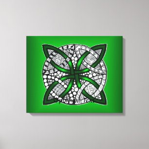 Green Celtic Knot Original Art Leinwanddruck