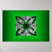 Green Celtic Knot Original Art Poster (Vorne)