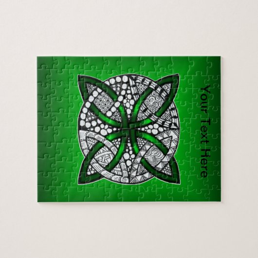 Green Celtic Knot Original Art Puzzle (Horizontal)