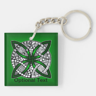 Green Celtic Knot Original Art Schlüsselanhänger
