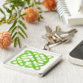GREEN CELTIC KNOT Premium Square Schlüsselanhänger (Seite)