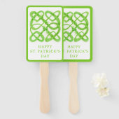 GREEN CELTIC KNOT Rectangle Hand Fans Fächer (Vorne und Hinten)