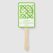 GREEN CELTIC KNOT Rectangle Hand Fans Fächer (Rückseite)