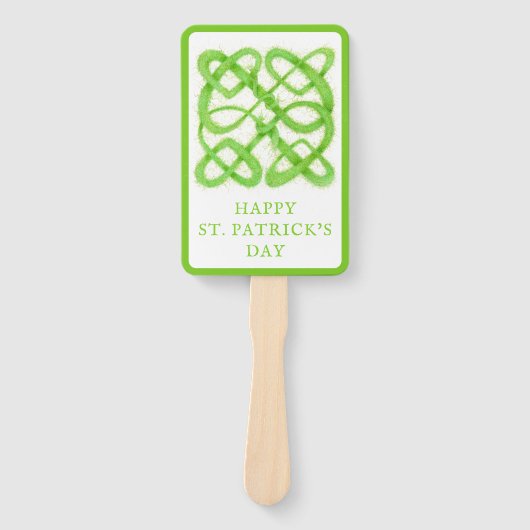 GREEN CELTIC KNOT Rectangle Hand Fans Fächer (Vorderseite)