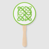 GREEN CELTIC KNOT Round Hand Fans Fächer (Rückseite)