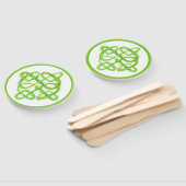 GREEN CELTIC KNOT Round Hand Fans Fächer (Non-assembled)