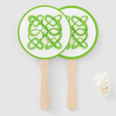 GREEN CELTIC KNOT Round Hand Fans Fächer (Vorne und Hinten)