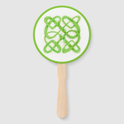 GREEN CELTIC KNOT Round Hand Fans Fächer (Vorderseite)