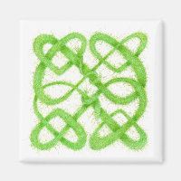 GREEN CELTIC KNOT Square Magnet
