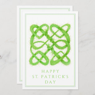GREEN CELTIC KNOT St. Patrick's Day 12x18 Flat Car Feiertagskarte