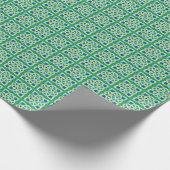 Green Celtic Knot Stone Mosaik Geschenkpapier (Ecke)