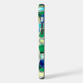 Green Celtic Knot Stone Mosaik iPhone Hülle (Linke Seite)