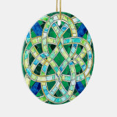 Green Celtic Knot Stone Mosaik Keramik Ornament (Rechts)