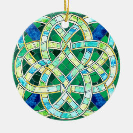 Green Celtic Knot Stone Mosaik Keramik Ornament